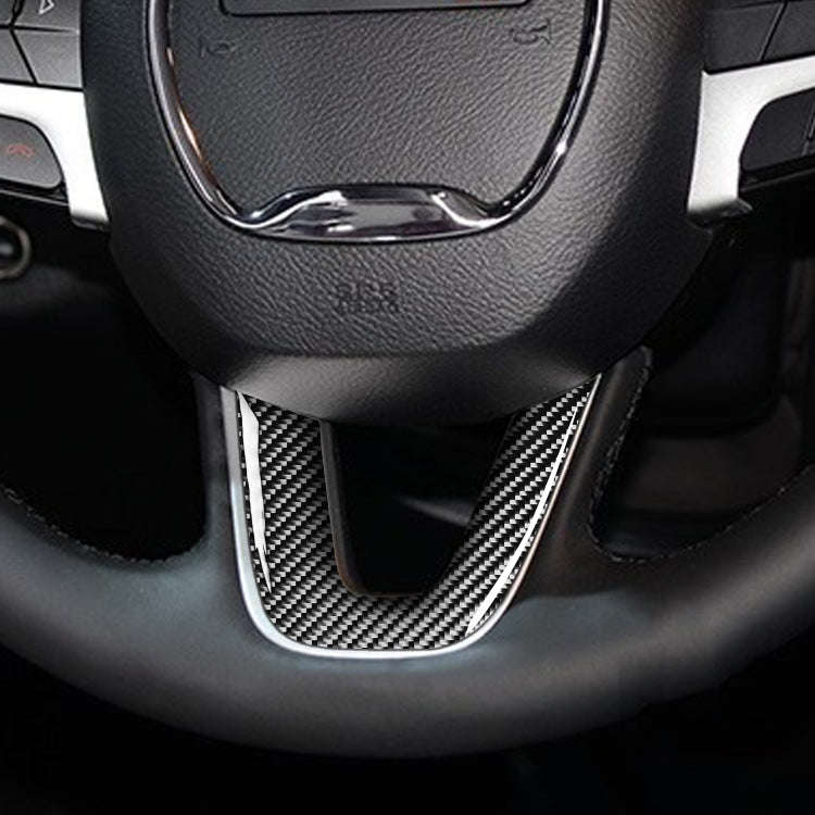 Carbon Fiber Car Steering Wheel Chin Decorative Sticker for Dodge Challenger 2015 to Now, Left Dr...