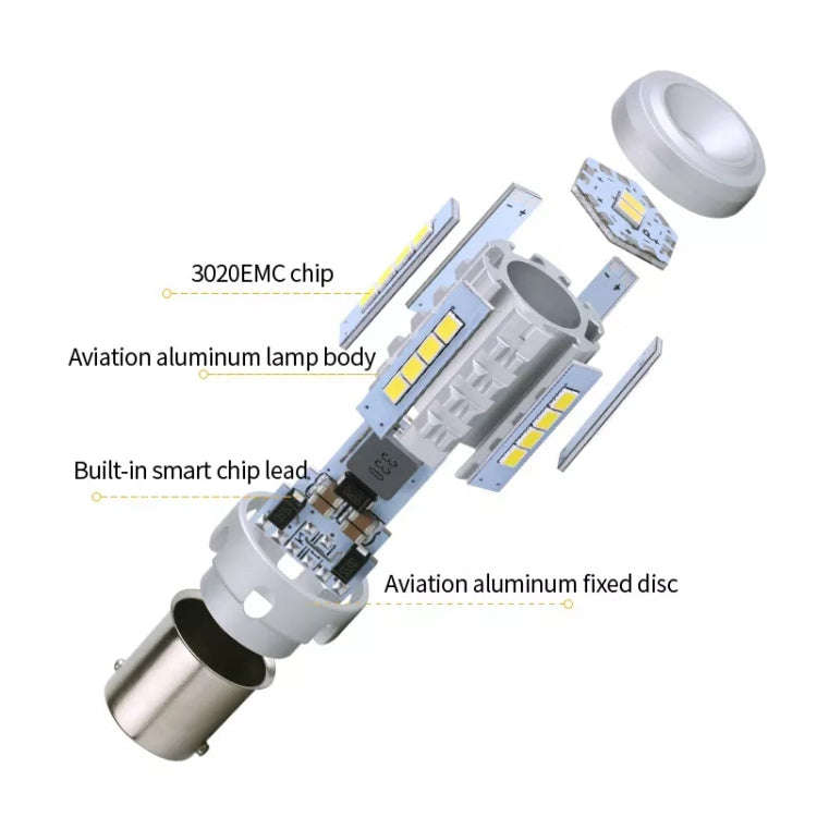 2pcs 1156 IC12-28V / 16.68W / 1.39A Car 3020EMC-26 Constant Current Wide Voltage Turn Signal Ligh...