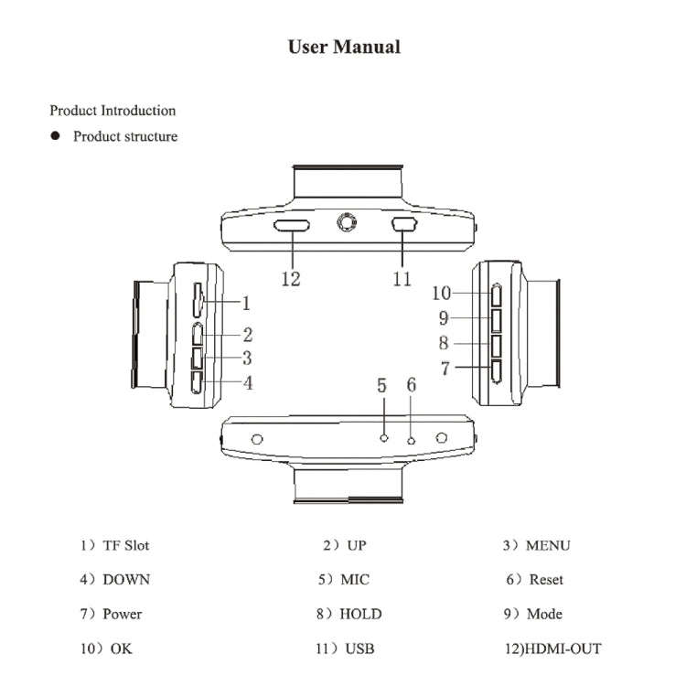 F9 Car Front and  Inner Dual Camera HD Infrared Night Vision Car Driving Recorder