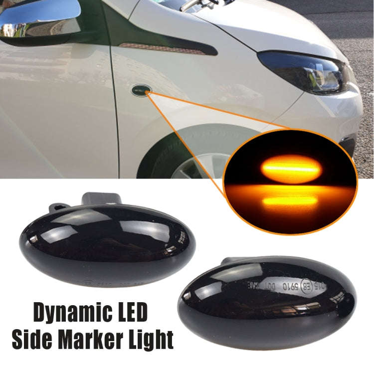 2pcs For Peugeot 1007 Car Dynamic LED Fender Side Light 817300H010 (Transparent)