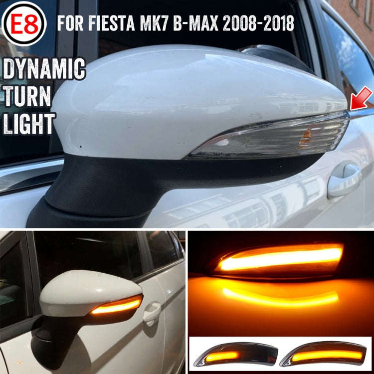 1 Pair For Ford Fiesta 2008-2017 Car Dynamic LED Turn Signal Light Rearview Mirror Flasher Water ...