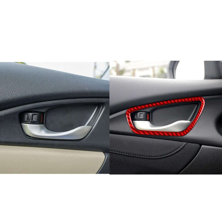 Car Carbon Fiber Inside Door Wrist Frame Decorative Sticker for Honda Tenth Generation Civic 2016...