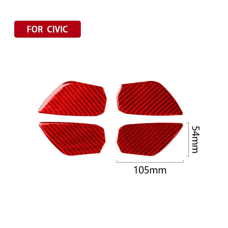 Car Carbon Fiber Inside Door Wrist Decorative Sticker for Honda Tenth Generation Civic 2016-2019,...