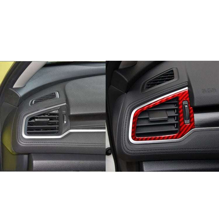 Car Carbon Fiber Left and Right Air Outlet Decorative Sticker for Honda Tenth Generation Civic 20...