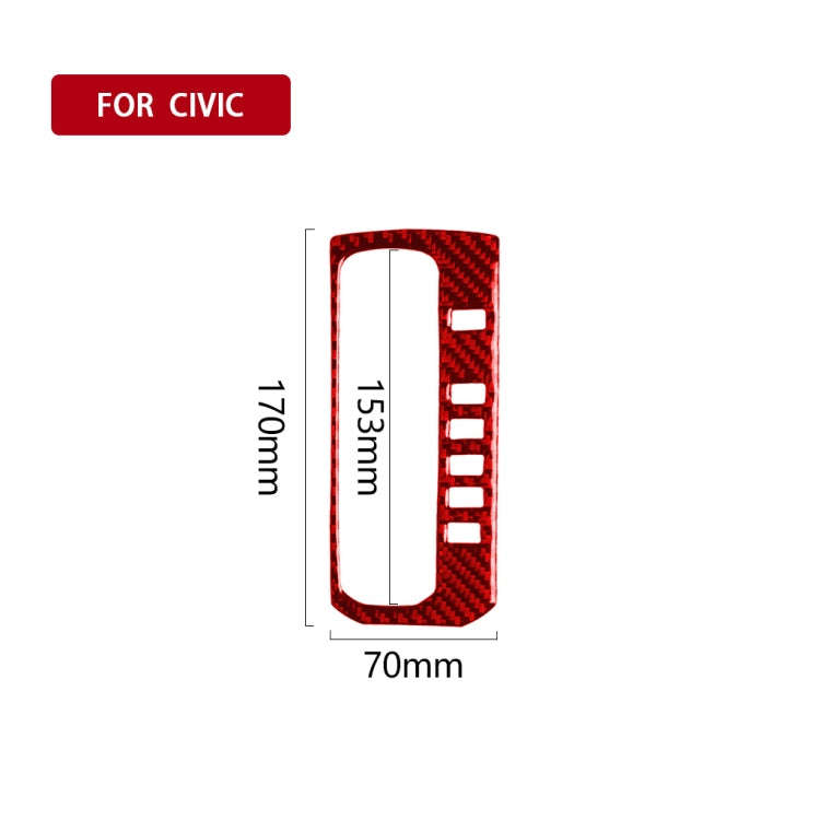 Car Carbon Fiber Gear Button Frame Decorative Sticker for Honda Tenth Generation Civic 2016-2019,...