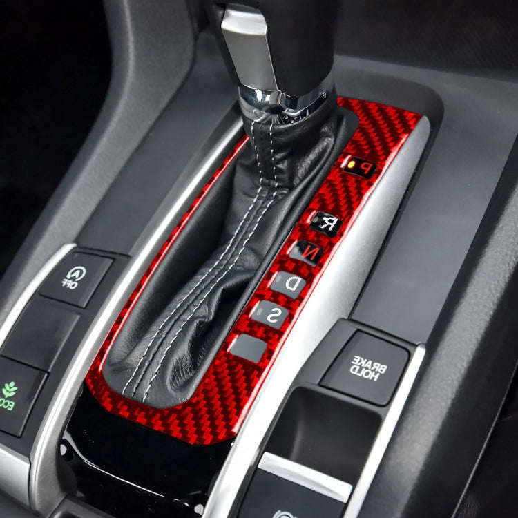 Car Carbon Fiber Gear Button Frame Decorative Sticker for Honda Tenth Generation Civic 2016-2019,...