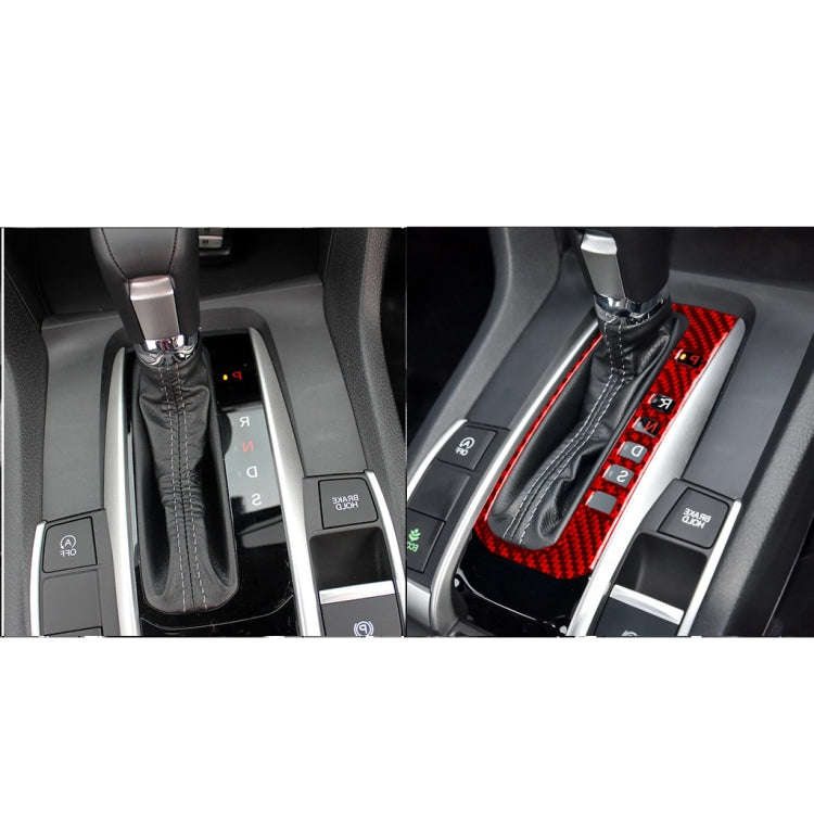 Car Carbon Fiber Gear Button Frame Decorative Sticker for Honda Tenth Generation Civic 2016-2019,...