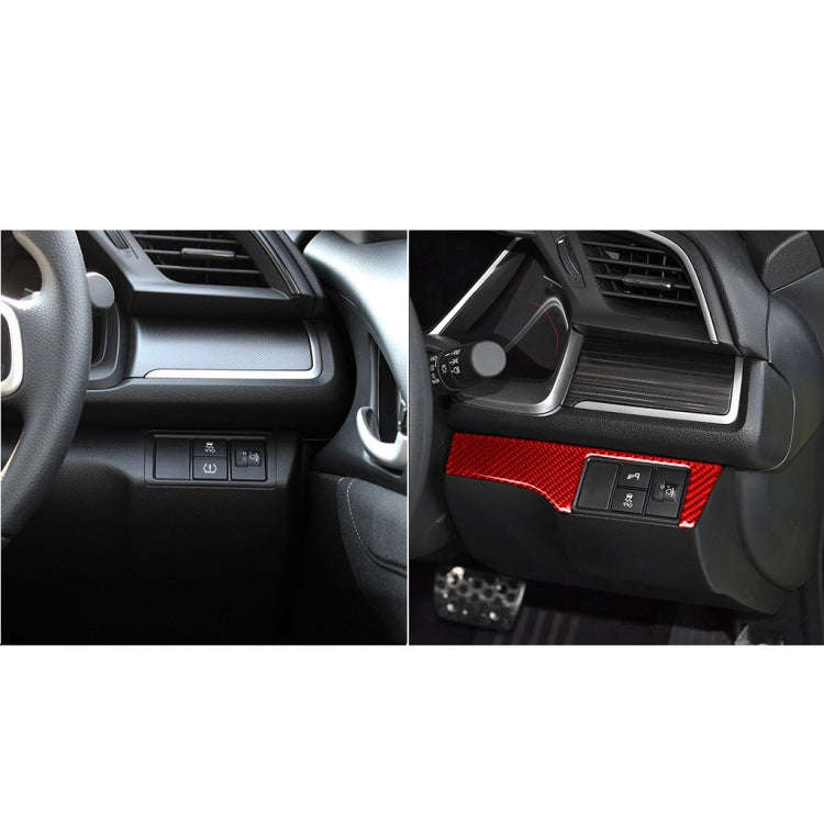 Car Carbon Fiber Headlight Switch Panel Decorative Sticker for Honda Tenth Generation Civic 2016-...