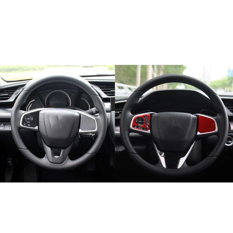 Car Carbon Fiber Steering Wheel Button Middle Configuration Decorative Sticker for Honda Tenth Ge...
