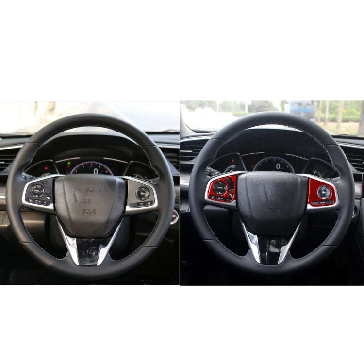 Car Carbon Fiber Steering Wheel Button High Configuration Decorative Sticker for Honda Tenth Gene...