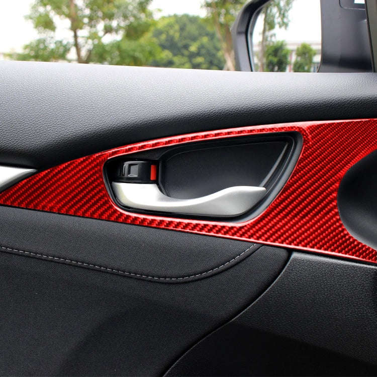 Car Carbon Fiber Door Handle Door Wrist Panel Decorative Sticker for Honda Tenth Generation Civic...