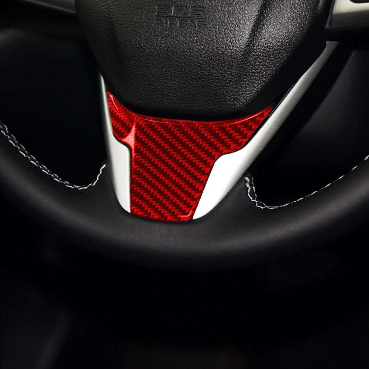 Car Carbon Fiber Steering Wheel Decorative Sticker for Honda Tenth Generation Civic 2016-2019, Le...