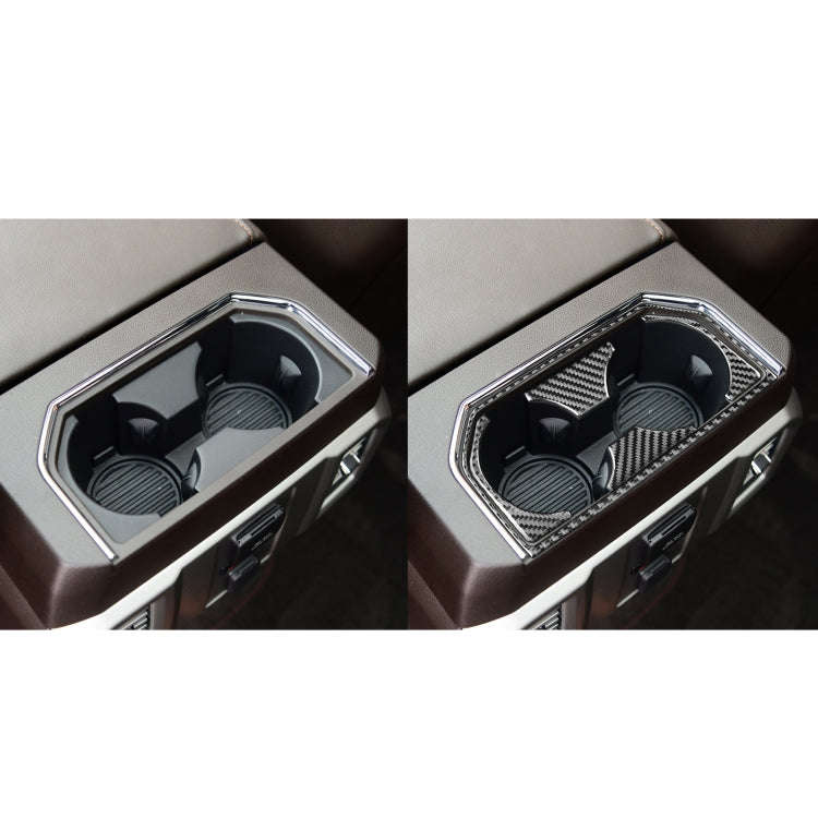 Car Carbon Fiber Rear Water Cup Holder Frame Decorative Sticker for Ford F150 2017-2020, Left and...