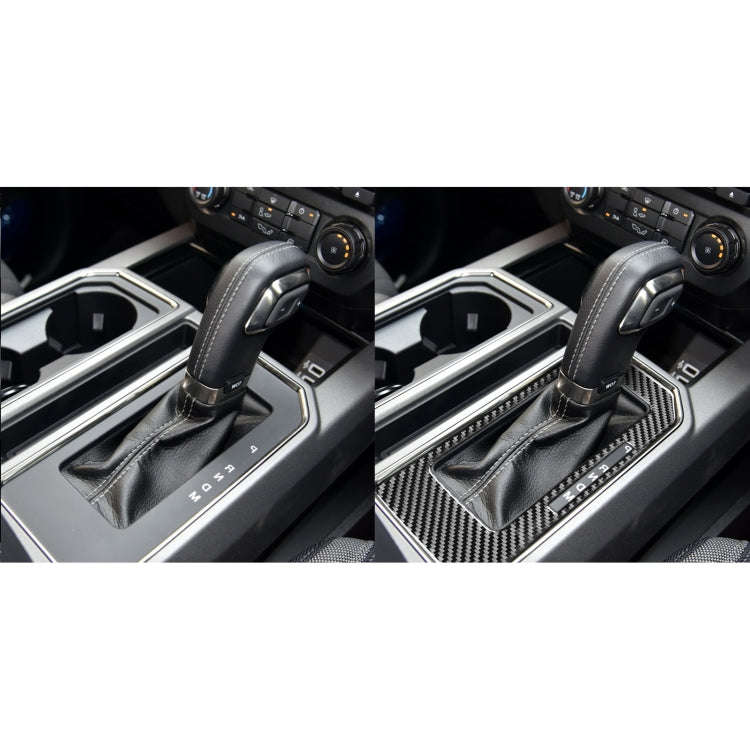Car Carbon Fiber Gear Panel B Decorative Sticker for Ford F150 2017-2020, Right Drive