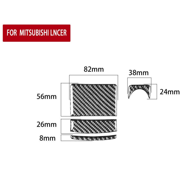 4 PCS Car Carbon Fiber Ashtray + Power Socket Decorative Sticker for Mitsubishi Lancer EVO (Only ...