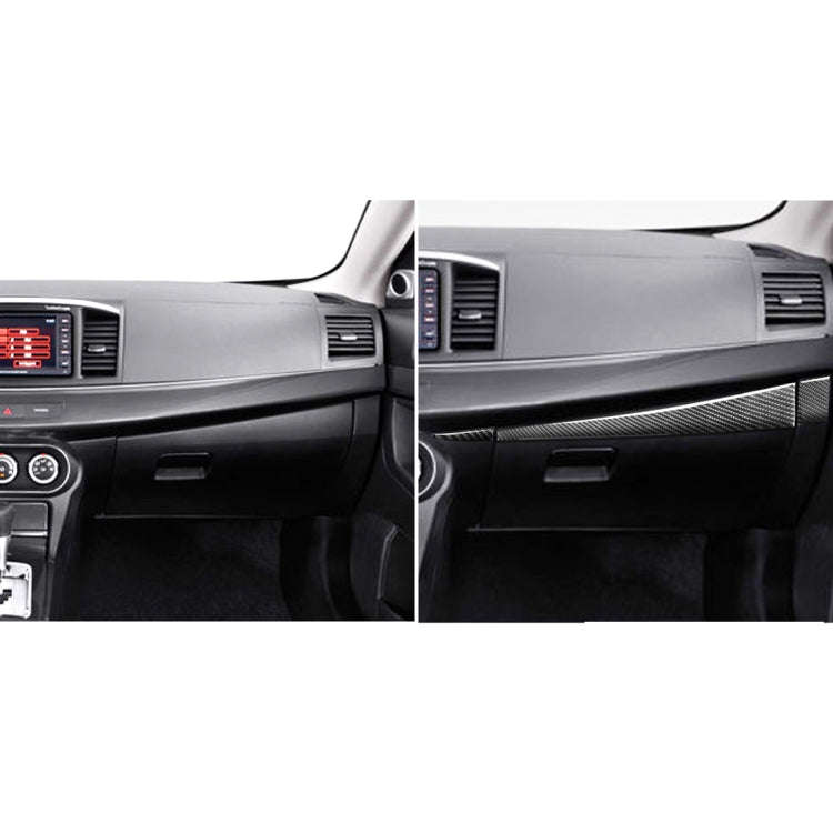 Car Carbon Fiber Passenger Side Glove Box Decorative Sticker for Mitsubishi Lancer EVO 2008-2015,...