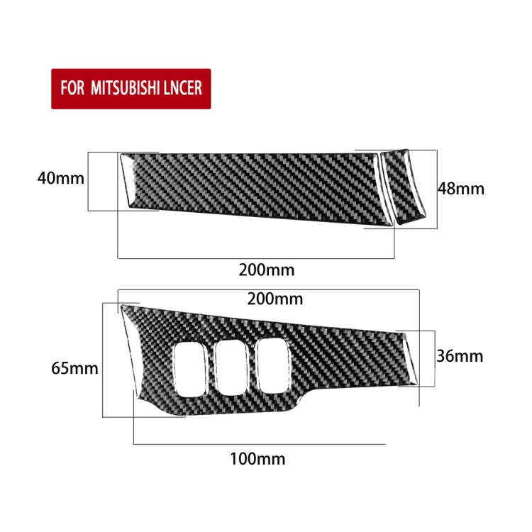 3 PCS Car Carbon Fiber Driver Light + Dashboard Decorative Sticker for Mitsubishi Lancer EVO 2008...