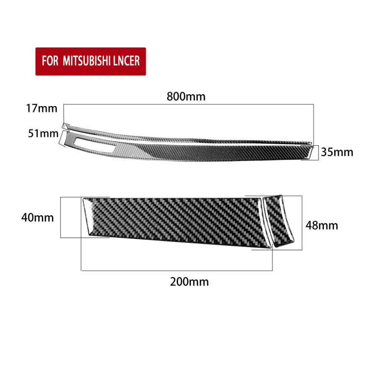 4 PCS Car Carbon Fiber Dashboard Panel Decorative Sticker for Mitsubishi Lancer EVO 2008-2015, Le...