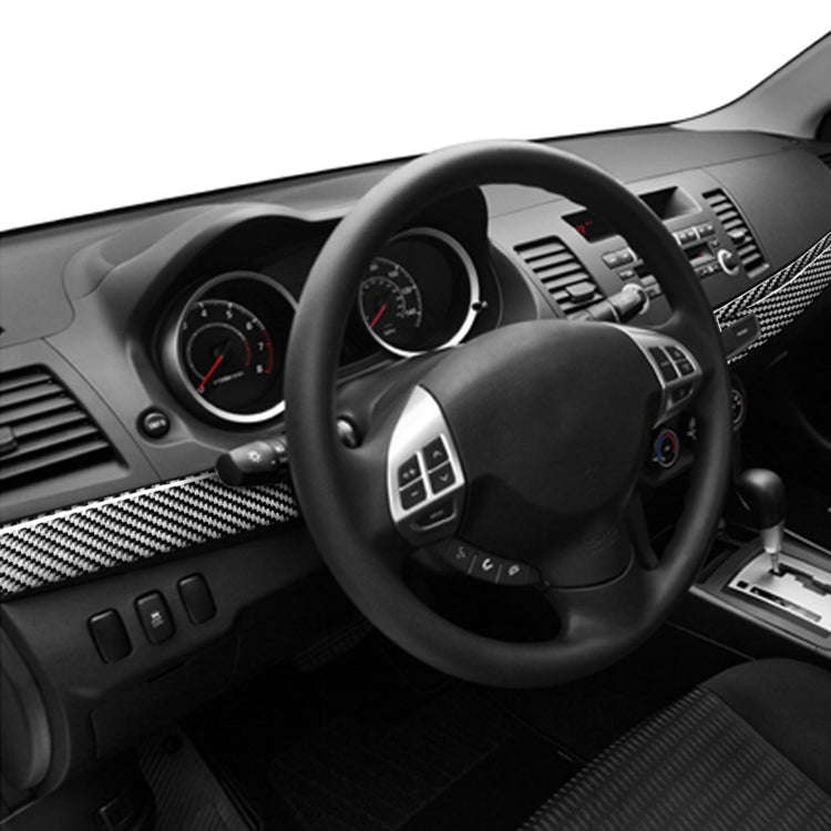 4 PCS Car Carbon Fiber Dashboard Panel Decorative Sticker for Mitsubishi Lancer EVO 2008-2015, Le...