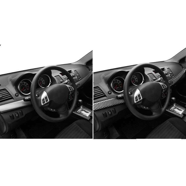 4 PCS Car Carbon Fiber Dashboard Panel Decorative Sticker for Mitsubishi Lancer EVO 2008-2015, Le...