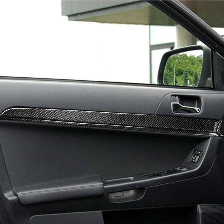 6 PCS Car Carbon Fiber Door Panel Decorative Sticker for Mitsubishi Lancer EVO 2008-2015, Left an...