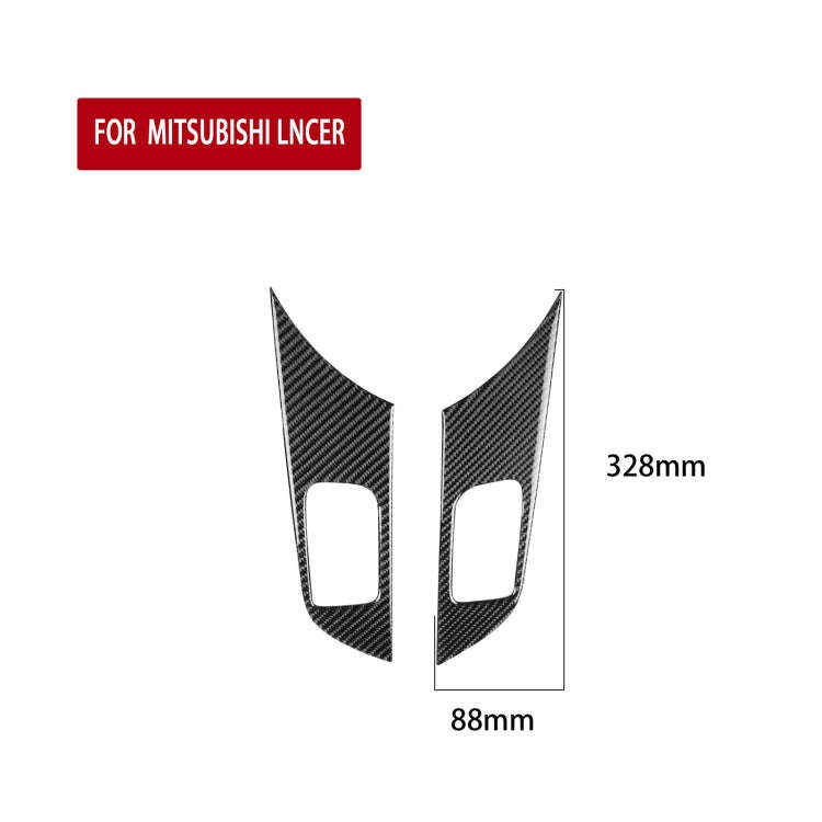 2 PCS Car Carbon Fiber Door Handle Panel Decorative Sticker for Mitsubishi Lancer EVO 2008-2015, ...