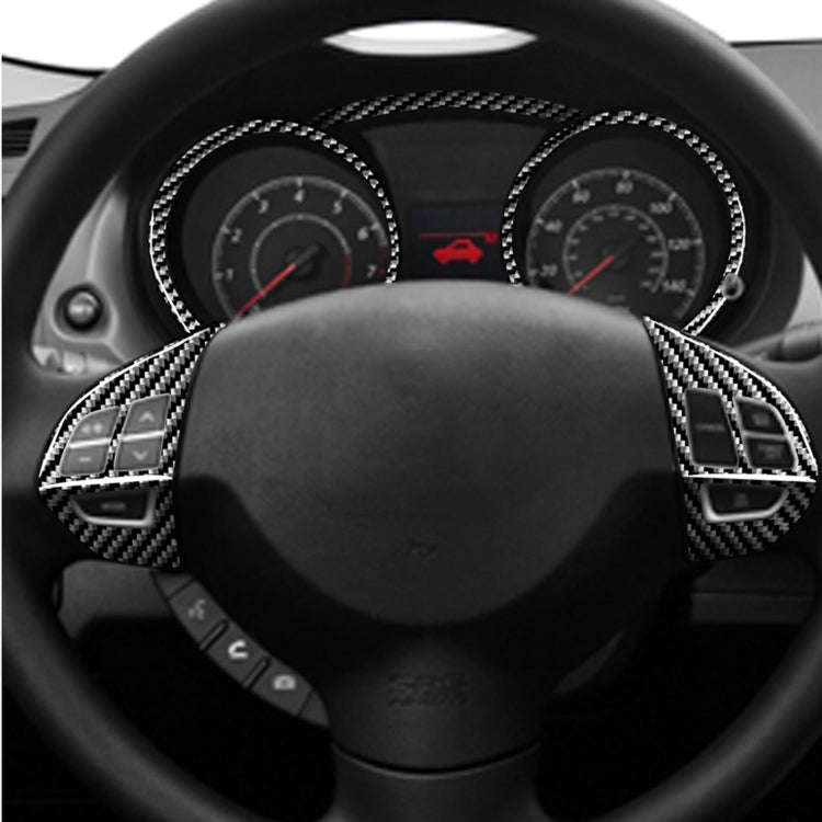 6 PCS Car Carbon Fiber Speedometer + Steering Wheel Buttons Decorative Sticker for Mitsubishi Lan...