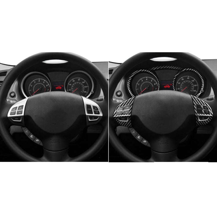 6 PCS Car Carbon Fiber Speedometer + Steering Wheel Buttons Decorative Sticker for Mitsubishi Lan...