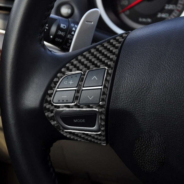 2 PCS Car Carbon Fiber Steering Wheel Buttons Decorative Sticker for Mitsubishi Lancer DE ES GTS ...