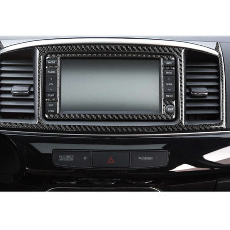 2 PCS Car Carbon Fiber Navigation System Display Decorative Sticker for Mitsubishi Lancer EVO 200...