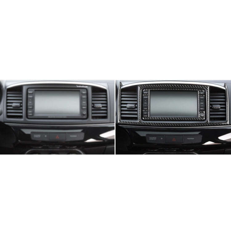 2 PCS Car Carbon Fiber Navigation System Display Decorative Sticker for Mitsubishi Lancer EVO 200...
