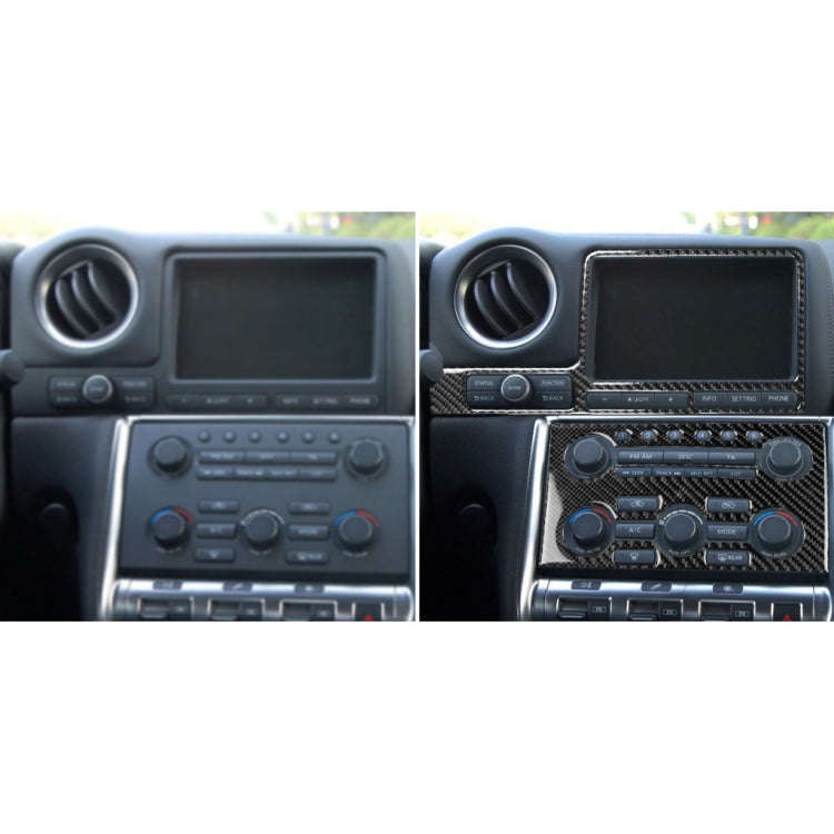 2 PCS Car Carbon Fiber Navigation Instrument Decorative Sticker for Nissan GTR R35 2008-2016, Lef...