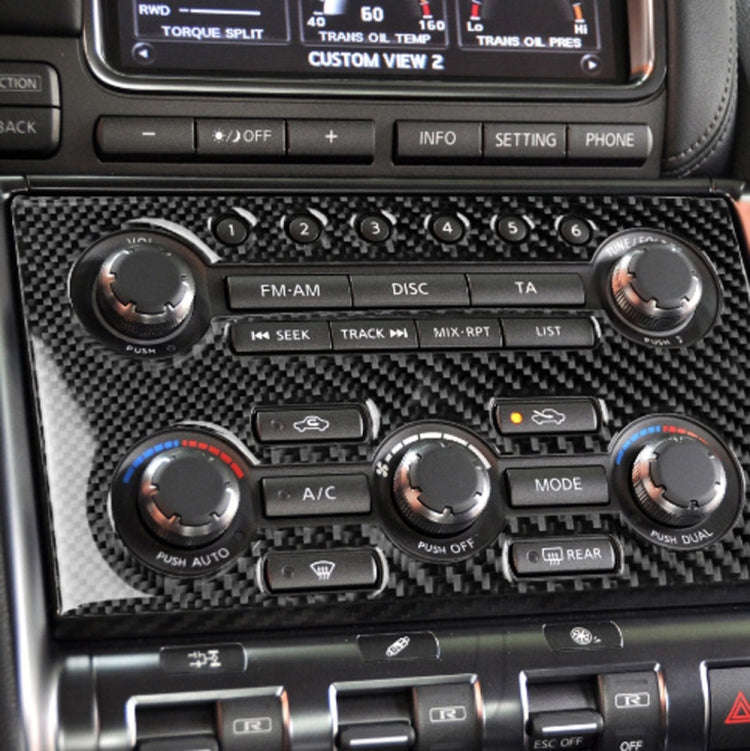 Car Carbon Fiber Instrument Control Panel Decorative Sticker for Nissan GTR R35 2008-2016, Left D...