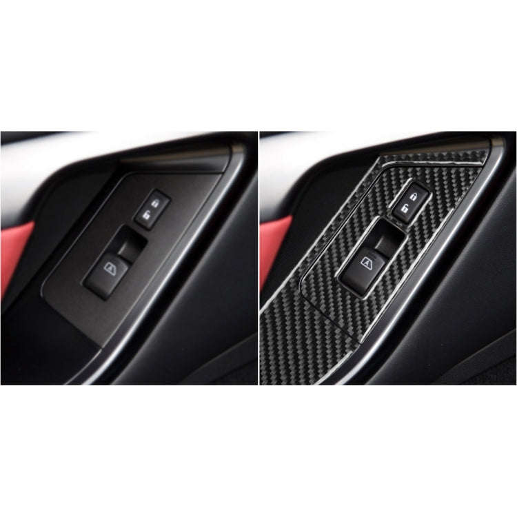 4 PCS Car Carbon Fiber Window Lift Button Panel Decorative Sticker for Nissan GTR R35 2008-2016, ...