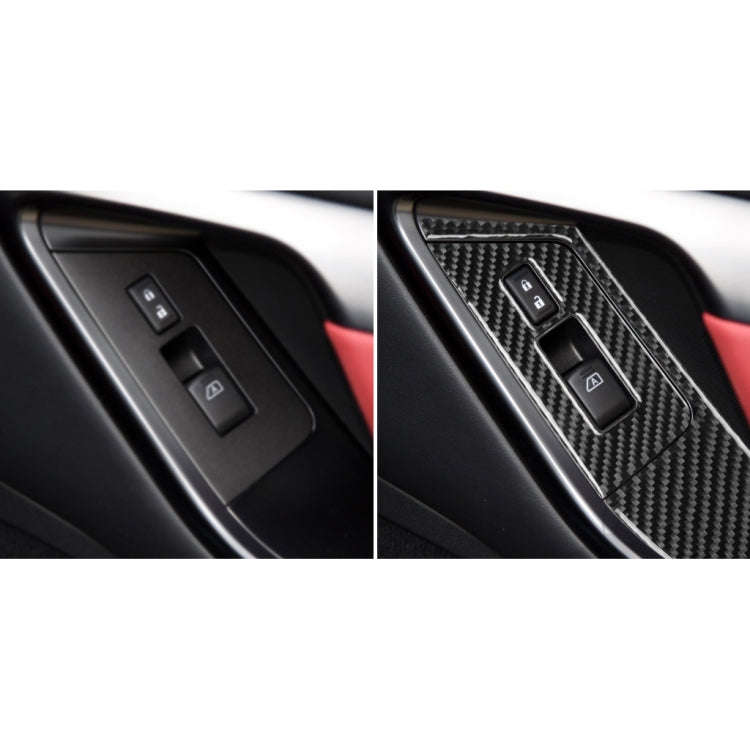 4 PCS Car Carbon Fiber Window Lift Button Panel Decorative Sticker for Nissan GTR R35 2008-2016, ...