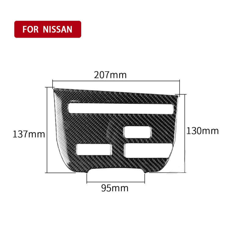 Car Carbon Fiber CD Player Console C Type Decorative Sticker for Nissan GTR R35 2008-2016, Left D...