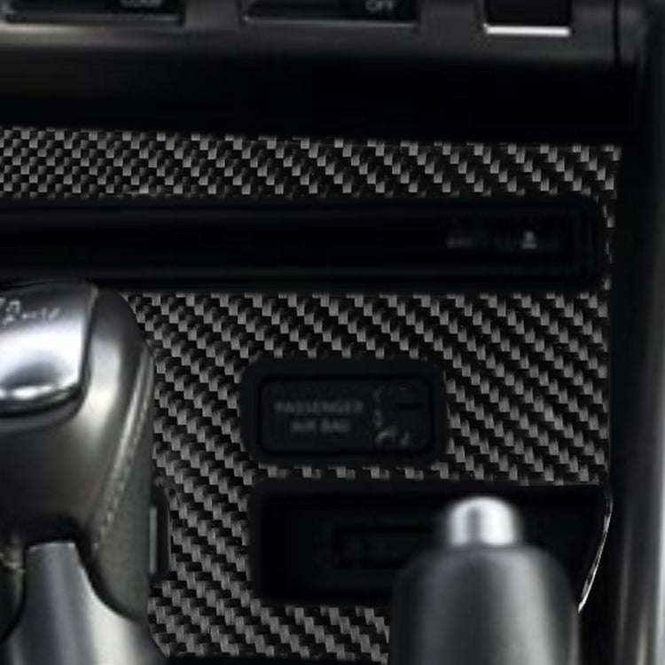 Car Carbon Fiber CD Player Console C Type Decorative Sticker for Nissan GTR R35 2008-2016, Left D...