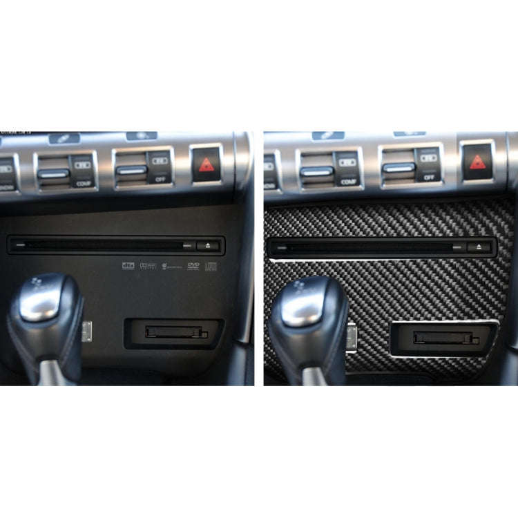 Car Carbon Fiber CD Player Console B Type Decorative Sticker for Nissan GTR R35 2008-2016, Left D...