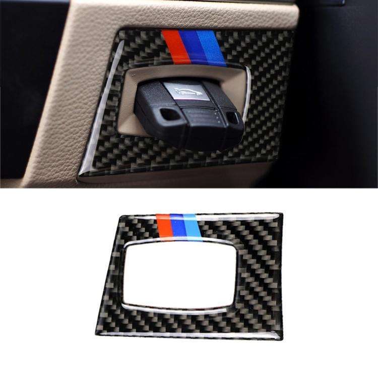 Three Color Carbon Fiber Car Right Driving Ignition Switch Decorative Sticker for BMW E90 / E92 2...