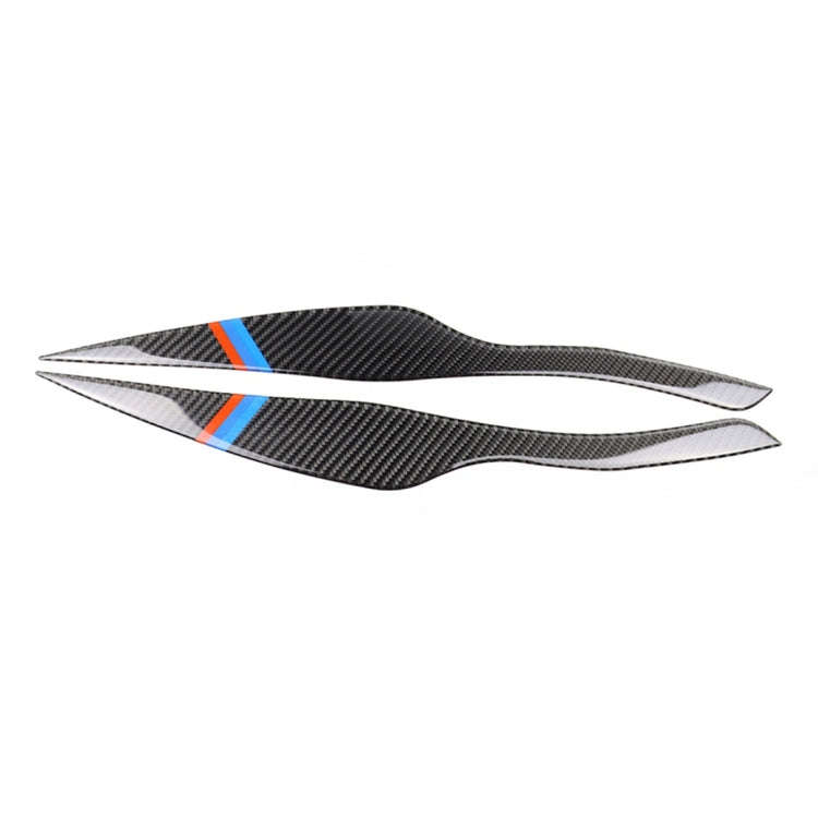 1 Pair Three Color Carbon Fiber Car Lamp Eyebrow Decorative Sticker for BMW E90 / 318i / 320i / 3...
