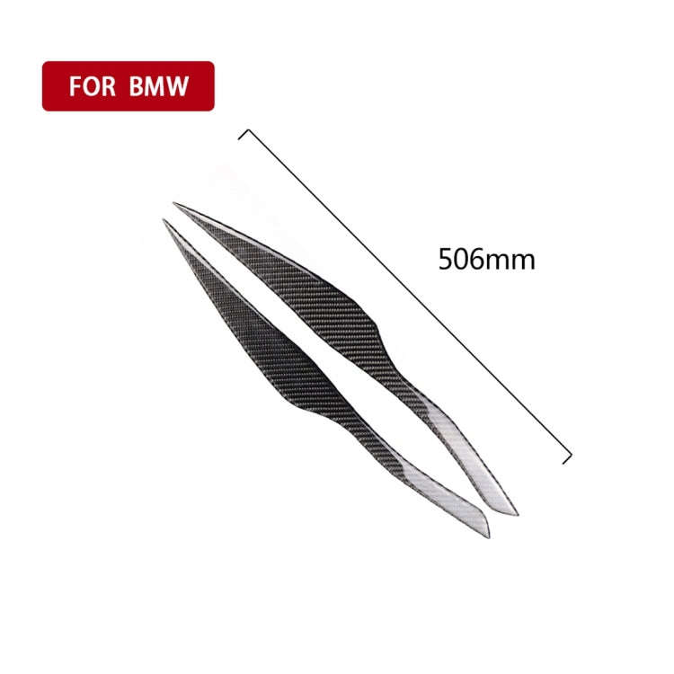 1 Pairs Carbon Fiber Car Lamp Eyebrow Decorative Sticker for BMW E90 / 318i / 320i / 325i 2005-20...