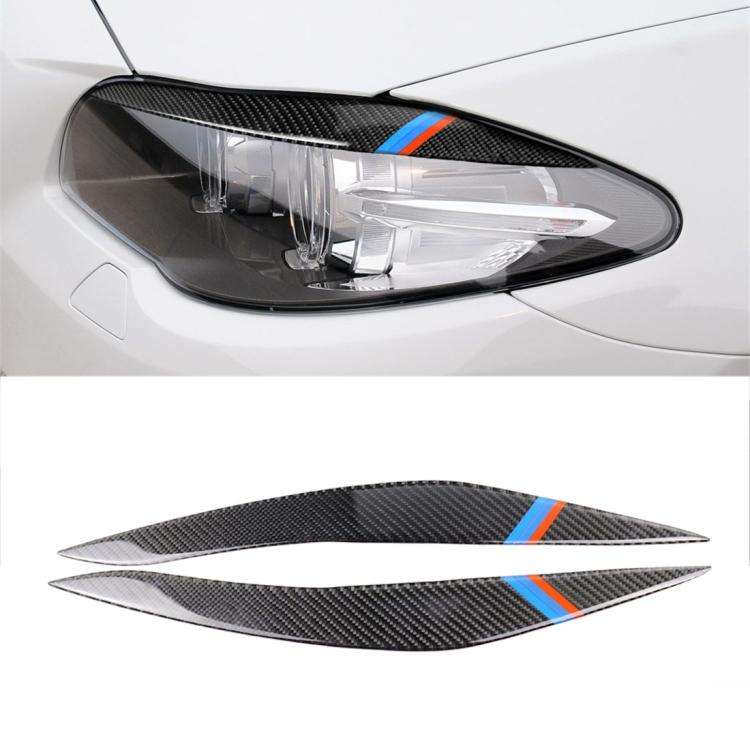 Three Color Carbon Fiber Car Lamp Eyebrow Decorative Sticker for BMW 5 Series F10 2010-2013