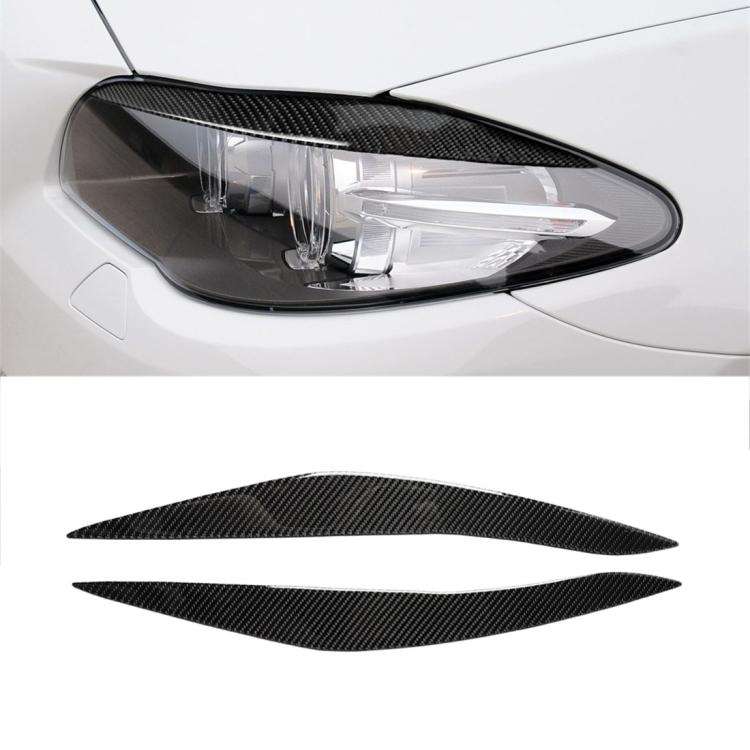 Carbon Fiber Car Lamp Eyebrow Decorative Sticker for BMW 5 Series F10 2010-2013