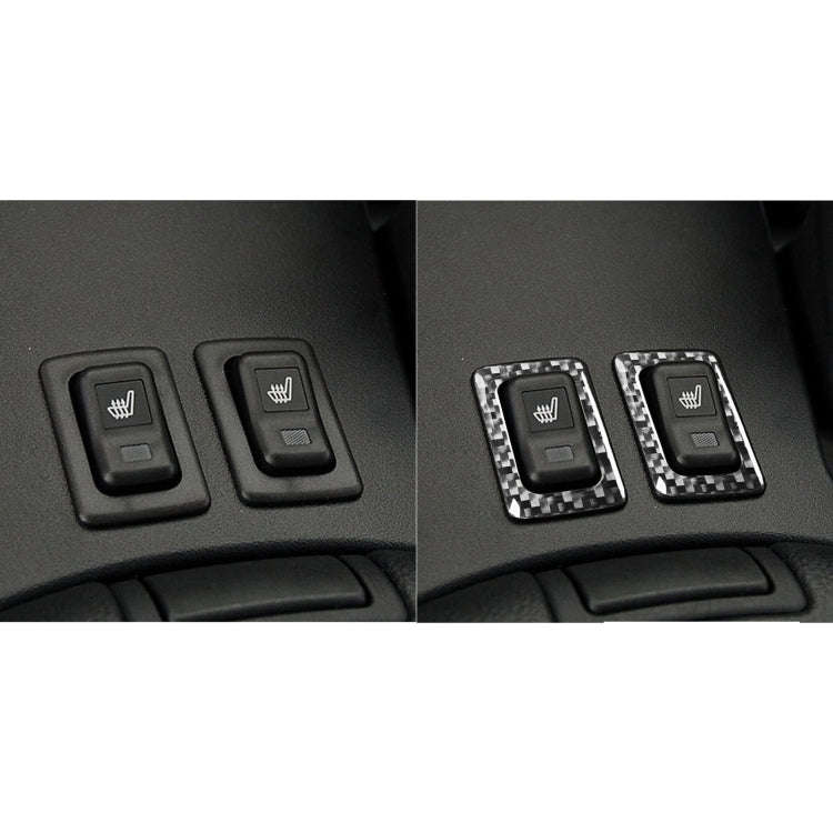 2 PCS Car Carbon Fiber Seat Heating Button Frame Decorative Sticker for Mazda RX8 2004-2008, Left...