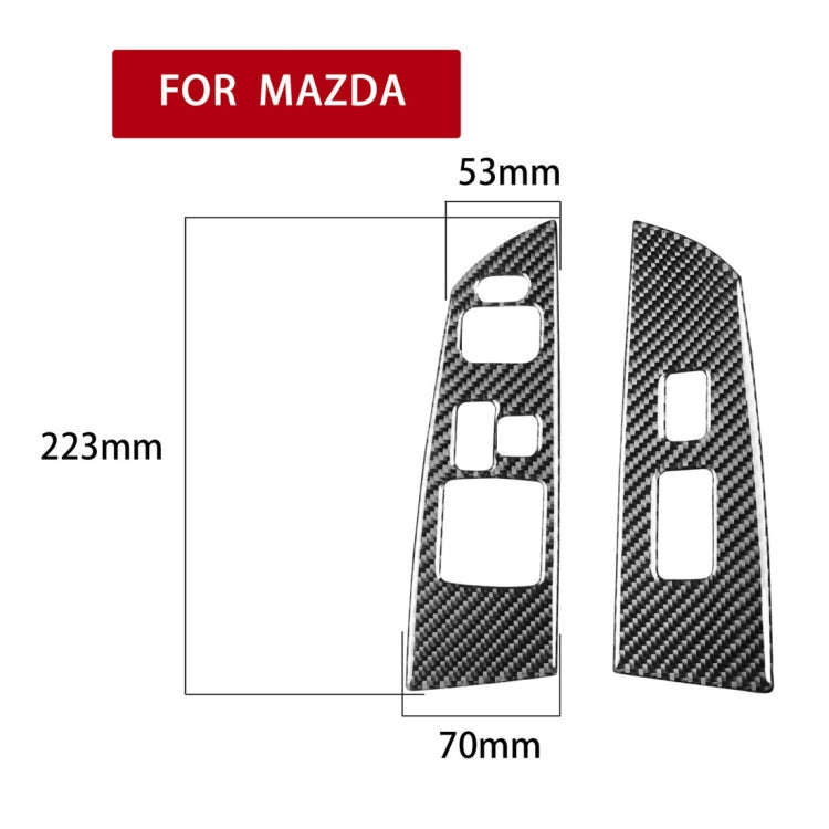 2 PCS Car Carbon Fiber Left and Right Lifting Panel Decorative Sticker for Mazda RX8 2004-2008, L...