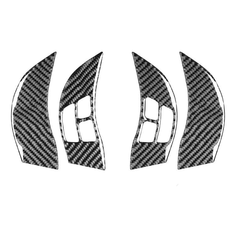 4 PCS Car Carbon Fiber Steering Wheel Decorative Sticker for Mazda RX8 2004-2008, Left and Right ...
