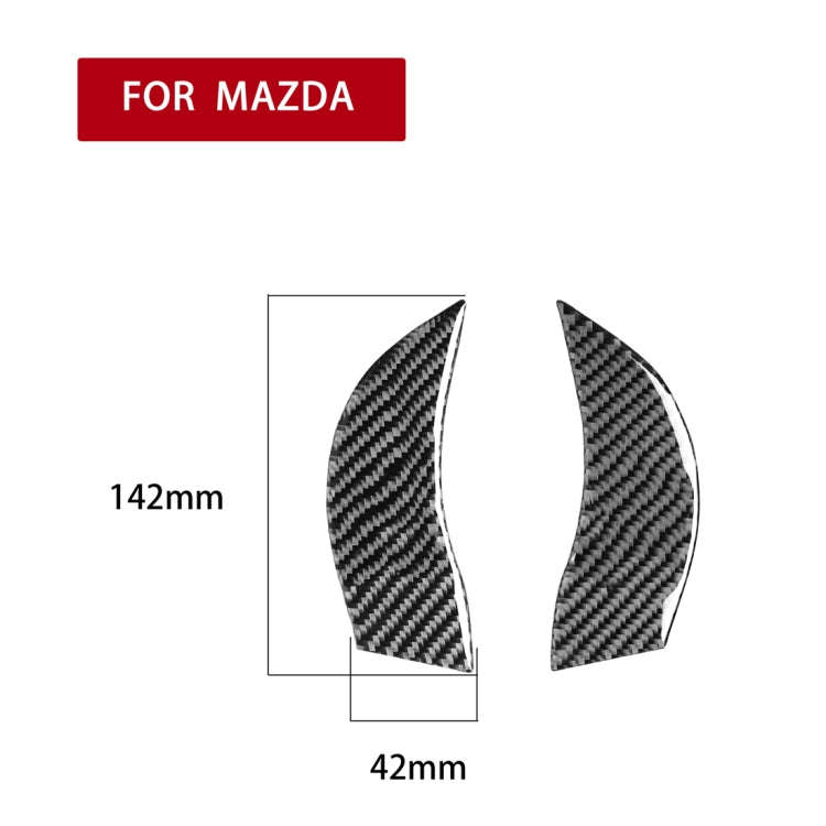 2 PCS Car Carbon Fiber Steering Wheel Decorative Sticker for Mazda RX8 2004-2008, Left and Right ...
