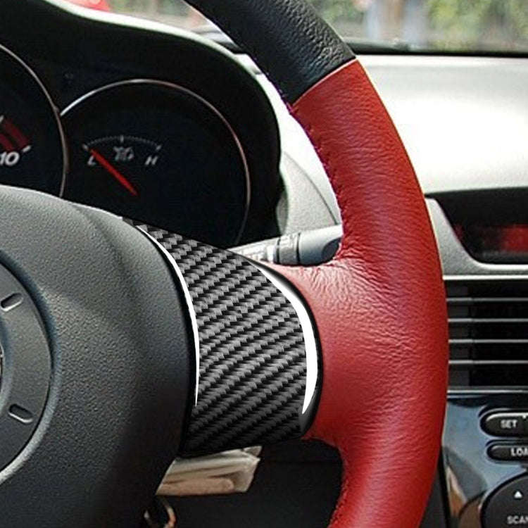 2 PCS Car Carbon Fiber Steering Wheel Decorative Sticker for Mazda RX8 2004-2008, Left and Right ...