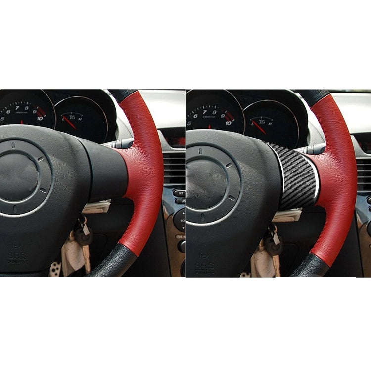 2 PCS Car Carbon Fiber Steering Wheel Decorative Sticker for Mazda RX8 2004-2008, Left and Right ...