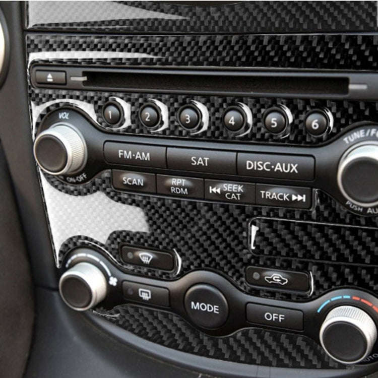 5 in 1 Car Carbon Fiber Air Conditioning Adjustment Panel Decorative Sticker for Nissan 370Z Z34 ...